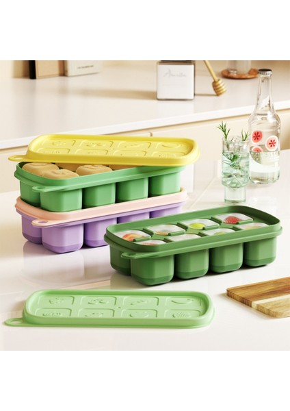 Sarı Gıda Sınıfı Silikon Buz Izgarası Mutfak Gadge Tek Tuşla Basın Tipi Buz Kalıbı Dondurucu Yeniden Kullanılabilir Yaratıcı Dıy Kalıp Kare Konteyner (Yurt Dışından) indirimleri