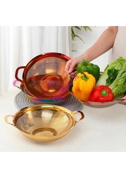 Kalınlaşmış Drenaj Sepeti Paslanmaz Çelik Meyve ve Sebze Temizleme Sepeti Saplı Mutfak Aracı Temizleme Havzası Ev (Yurt Dışından) indirimleri