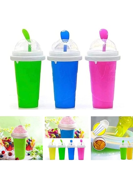 Gül Kırmızı Silikon Hızlı Dondurulmuş Dondurma Makinesi Sıkma Bardak Sıkma Hızlı Soğutma Bardak Milkshake Şişesi Smoothie Kupası Sihirli Slushy Maker (Yurt Dışından) fiyatları