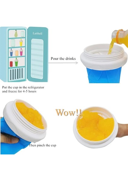 Gül Kırmızı Silikon Hızlı Dondurulmuş Dondurma Makinesi Sıkma Bardak Sıkma Hızlı Soğutma Bardak Milkshake Şişesi Smoothie Kupası Sihirli Slushy Maker (Yurt Dışından) modelleri