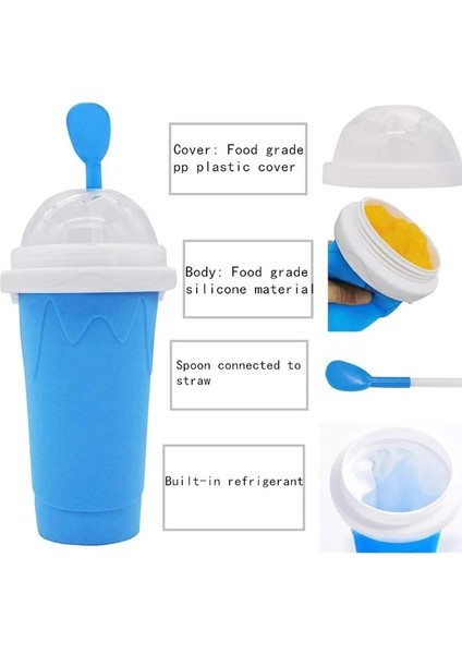 Gül Kırmızı Silikon Hızlı Dondurulmuş Dondurma Makinesi Sıkma Bardak Sıkma Hızlı Soğutma Bardak Milkshake Şişesi Smoothie Kupası Sihirli Slushy Maker (Yurt Dışından) fırsatları