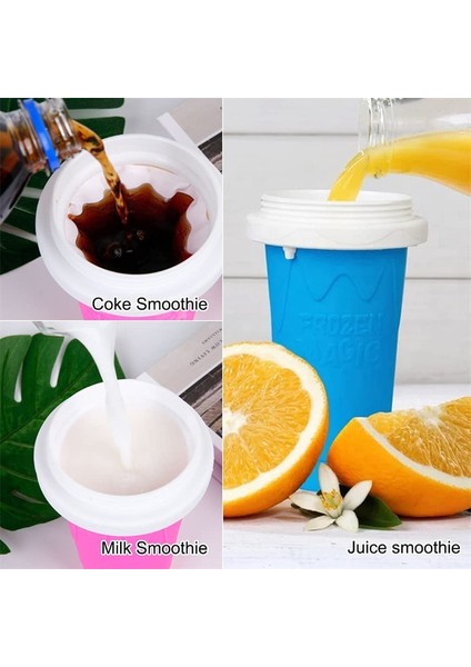 Gül Kırmızı Silikon Hızlı Dondurulmuş Dondurma Makinesi Sıkma Bardak Sıkma Hızlı Soğutma Bardak Milkshake Şişesi Smoothie Kupası Sihirli Slushy Maker (Yurt Dışından) indirimleri