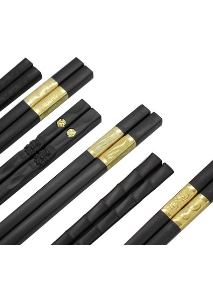 K-1 Pair-Zj 1 Çift Çin Çubuklarını Sofra Gıda Sopa Alaşım Chopstickd Catering Suşi Çubukları Kaymaz Ev Mutfak Eşyaları (Yurt Dışından)