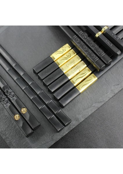 K-1 Pair-Zj 1 Çift Çin Çubuklarını Sofra Gıda Sopa Alaşım Chopstickd Catering Suşi Çubukları Kaymaz Ev Mutfak Eşyaları (Yurt Dışından)