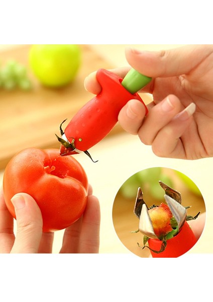 Gösterildiği Gibi 1 Adet Çilek Soyucu Oyma Metal Domates Sapları Paslanmaz Çelik Meyve Yaprağı Kök Sökücü Gadget Mutfak Gereçleri (Yurt Dışından)