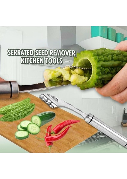 Şerit Biber Tohumu Tart Sökücü Sebze Aracı Paslanmaz Çelik Jalapeno Salatalık Tırtıklı Kenar Kaplama Gadget Mutfak Aksesuarları (Yurt Dışından) modelleri