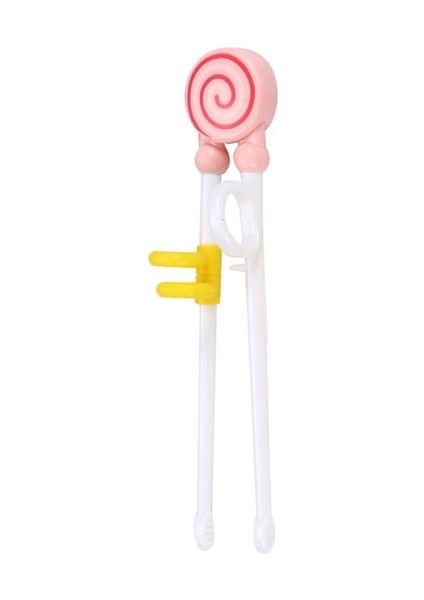 Pembe Lolipop 1 Çift Öğrenme Çubuklarını Eğitim Düzeltme Sevimli Kedi Bebek Çocuk Çocuk Çin Çubuklarını Öğrenci Plastik Mutfak Sofra (Yurt Dışından)