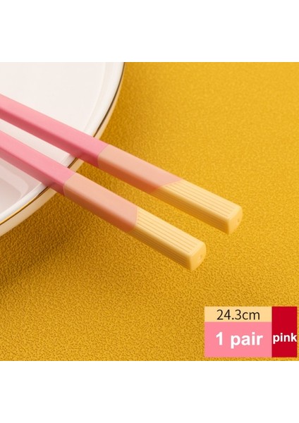 1 Çift-Pembe-02 1 Çift Fiberglas Yemek Çubukları Pembe Yeşil Mavi Yeniden Kullanılabilir Japon Yemek Çubukları Yüksek Sıcaklığa Dayanıklı Kaymaz Suşi Çubuğu (Yurt Dışından)