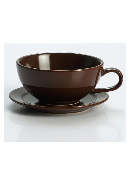 Kahve Rengi 1 Adet Yüksek Kaliteli Renkli Seramik Kahve Seti Kahve Fincanı ve Tabağı Sıraltı Düşük Porselen Cappuccino Latte Fincan 250 ml (Yurt Dışından)