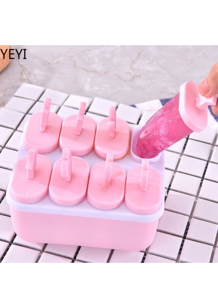 Mavi Kare Dondurma Makineleri Mutfak Aletleri Aksesuarları Pembe Buz Küpü Tepsi Kapaklı Çubukları Popsicle Kalıp Bar Partisi Için Yaz Alet (Yurt Dışından) fiyatları