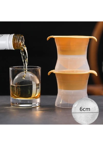 M-Green 6 cm Buz Hokeyi Kalıp Silikon Yuvarlak Buz Küpü Makinesi Büyük Şeffaf Buz Topu Tepsisi Küre Hızlı Dondurucu Bar Kokteyl Viski Aracı (Yurt Dışından) fırsatları