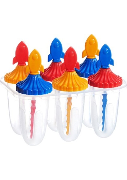 Roket Plastik Dondurma Kalıp Dıy Ev Yapımı Popsicle Kalıpları Dondurucu Suyu Yapımcısı Altı Delikli Tepsi Yaratıcı Popsicle Varil Kalıp (Yurt Dışından)