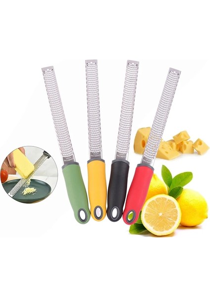 Sarı 1 Adet Peynir Rende Limon Zester Koruma Kapaklı Paslanmaz Çelik Mutfak Rende Dilimleme Kaymaz Saplı Bulaşık Makinesinde Yıkanabilir (Yurt Dışından)