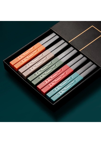 B 5 Çift Keyifli 5 Çift Çin Yemek Çubukları Kaymaz Yeniden Kullanılabilir Metal Kore Suşi Gıda Çubuklarını Alaşım Sağlıklı Sofra Seti (Yurt Dışından) fiyatları