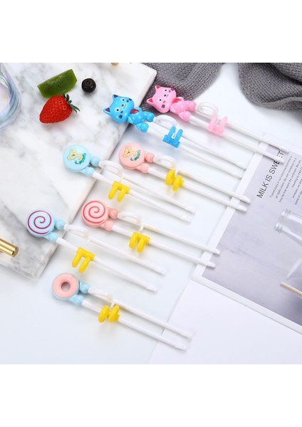 Pembe Kedi 1 Çift Öğrenme Çubuklarını Eğitim Düzeltme Sevimli Kedi Bebek Çocuk Çocuk Çin Çubuklarını Öğrenci Plastik Mutfak Sofra (Yurt Dışından)