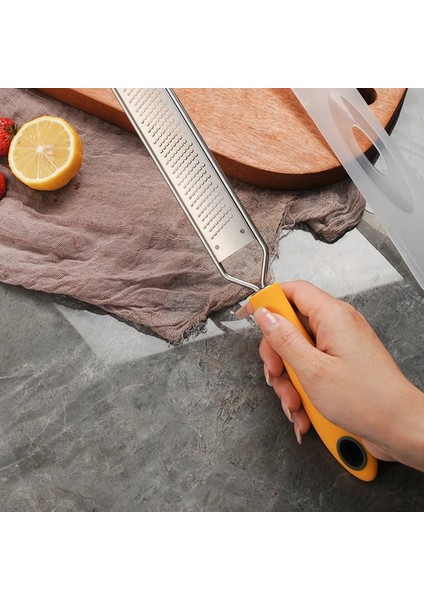 Sarı 1 Adet Paslanmaz Çelik Çok Amaçlı Limon Rende Pişirme Aracı Peynir Rende Silecek Mutfak Gadget (Yurt Dışından)