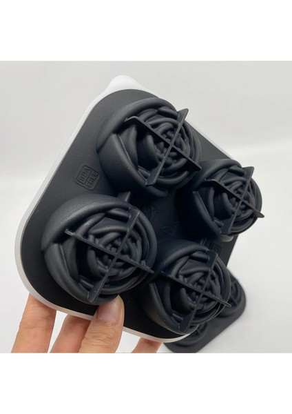 4 Delikli Yeşil 3D Gül Buz Kalıpları, Büyük Buz Küpü Tepsileri, 4/9 Dev Sevimli Çiçek Şeklinde Buz Yapın, Silikon Kauçuk Eğlenceli Büyük Buz Topu Yapıcı (Yurt Dışından) modelleri