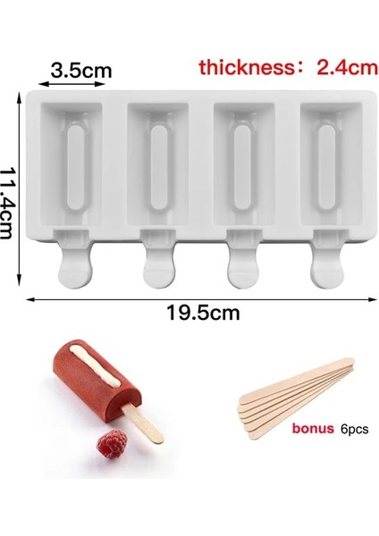 100 4/8 Hücre Magnum Silikon Kalıp Silikon Dondurma Kalıp Popsicle Kalıpları Dıy Dondurma Kalıp Buz Pop Maker Kalıp Buz Kalıbı (Yurt Dışından)