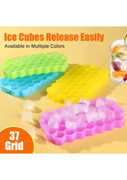 Gösterilen Gibi 37 Küp Beyaz 37 Gözlü Petek Buz Küpü Tepsileri Yeniden Kullanılabilir Silikon Buz Küpü Kalıp Çıkarılabilir Kapaklı Bpa Içermeyen Buz Yapıcı Yaratıcı 13 Gözlü (Yurt Dışından) indirimleri