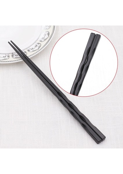 Siyah 1 Çift 5/10 Çift Japon Çin Yemek Çubukları Yemek Suşi Çubukları Yeniden Kullanılabilir Metal Kore Çubuklarını Seti Mutfak Aksesuarları (Yurt Dışından)