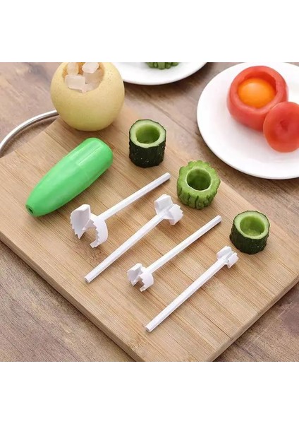 Blister Paket 4 Adet/takım Kabak ve Patlıcan Tart Sebze Spiral Kesici Kazma Cihazı Doldurulmuş Sebze Meyve Tart Araçları Spiralizer (Yurt Dışından) fiyatları