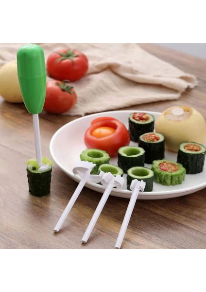 Blister Paket 4 Adet/takım Kabak ve Patlıcan Tart Sebze Spiral Kesici Kazma Cihazı Doldurulmuş Sebze Meyve Tart Araçları Spiralizer (Yurt Dışından) fırsatları