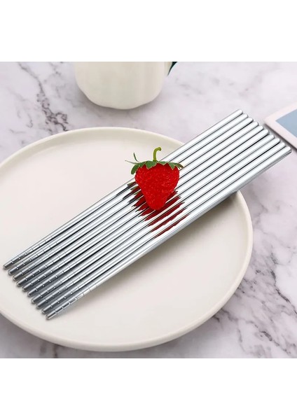 Gül Altın 304 Paslanmaz Çelik Metal Çubuklarını Sofra 1 Çift Kaymaz Çin Chopstick Suşi Çubukları Sofra Takımı Mutfak Aksesuarları (Yurt Dışından)