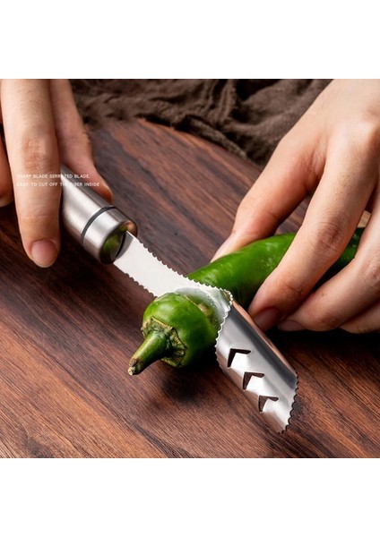 Taşınabilir Biber Tartı Paslanmaz Çelik Deseeder Kabak Salatalık Biber Çekirdek Sökücü Tırtıklı Kenarlı Özel Gadget Mutfak (Yurt Dışından) fırsatları