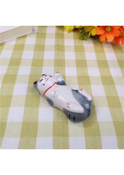 B-01 Japon Tarzı Sıraltı Seramik Sevimli Kedi Çubuk Tutucu Sofra Restoran Basit Oval Kaşık Braketi Gereçler Mutfak Için (Yurt Dışından) fiyatları