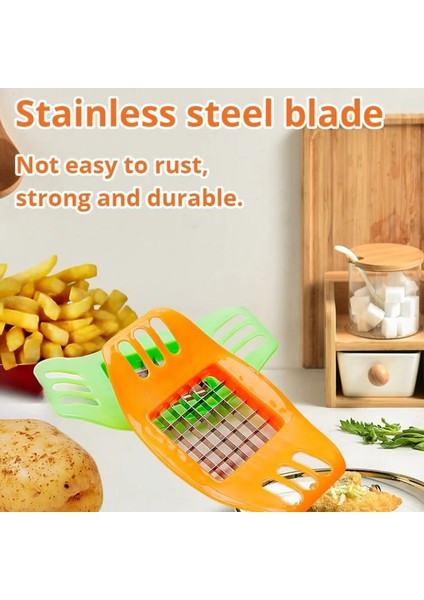 Renk Rastgele-1 Adet Paslanmaz Çelik Sebze Patates Dilimleme Kesici Kıyıcı Cips Yapma Aracı Patates Kesme Kızartması Aracı Mutfak Aksesuarları (Yurt Dışından)