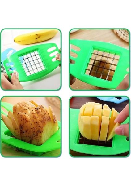 Renk Rastgele-1 Adet Paslanmaz Çelik Sebze Patates Dilimleme Kesici Kıyıcı Cips Yapma Aracı Patates Kesme Kızartması Aracı Mutfak Aksesuarları (Yurt Dışından) modelleri