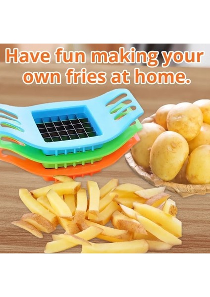 Renk Rastgele-1 Adet Paslanmaz Çelik Sebze Patates Dilimleme Kesici Kıyıcı Cips Yapma Aracı Patates Kesme Kızartması Aracı Mutfak Aksesuarları (Yurt Dışından) fırsatları