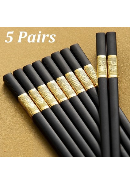 5 Çift Yı 5 Çift Çin Yemek Çubukları Gıda Sınıfı Plastik + Alaşımlı Gıda Sopa Kaymaz Yeniden Kullanılabilir Çubuklarını Suşi Sofra (Yurt Dışından) fiyatları