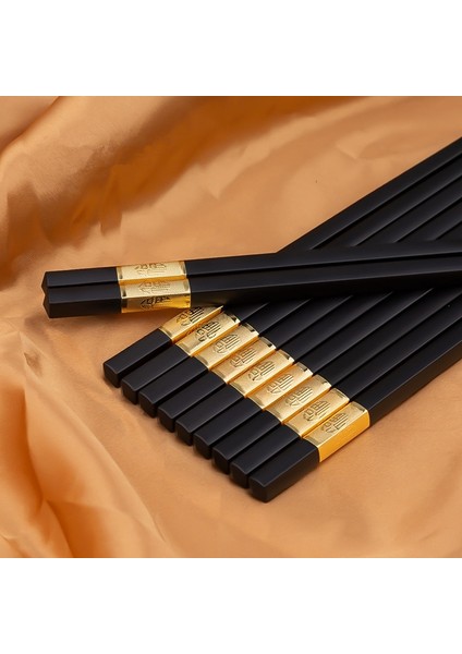 5 Çift Yı 5 Çift Çin Yemek Çubukları Gıda Sınıfı Plastik + Alaşımlı Gıda Sopa Kaymaz Yeniden Kullanılabilir Çubuklarını Suşi Sofra (Yurt Dışından) modelleri