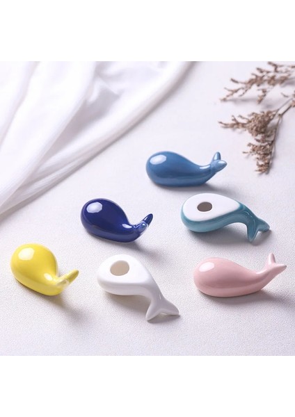 Gri Mavi 3*3.5*7 cm Karikatür Seramik Çubuk Tutucular Balina Şekli Çubuklarını Mat Mutfak Sanat Zanaat Sofra Çubuklarını Standı (Yurt Dışından)