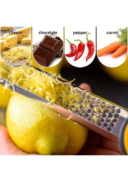 Sarı Limon Zester ve Peynir Rende, Paslanmaz Çelik Gıda Rende Dilimleme, Parmesan, Zencefil, Küçük Hindistan Cevizi, Sarımsak, Çikolata, Meyveler Için Mutfak Aleti (Yurt Dışından)