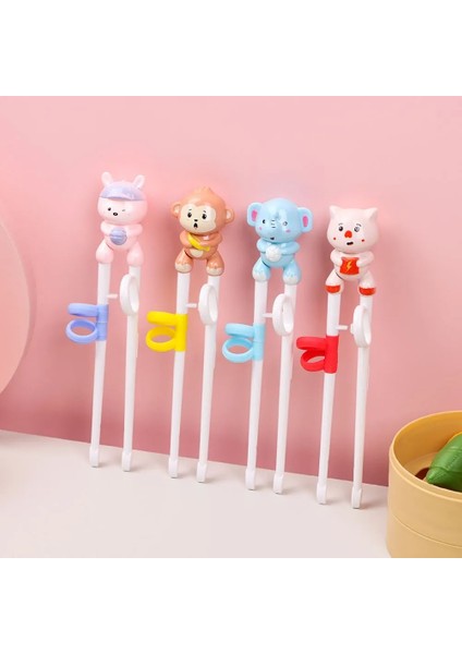 C-Pink1 1 Çift Bebek Öğrenme Eğitim Çubuklarını Karikatür Hayvan Acemi Chopstick Sofra Çocuklar Yeme Eğitimi Yardımcı Bebek Araçları (Yurt Dışından) fiyatları