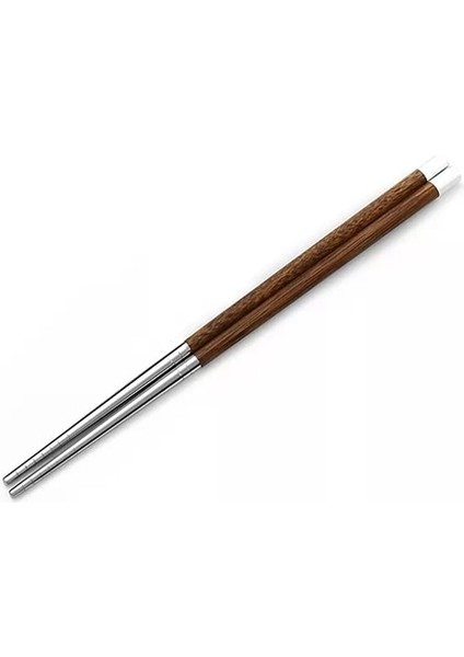 Chopticks 6 Ahşap Saplı Yemek Çubukları Paslanmaz Çelik Yemek Çubukları Ev Sivri Çin Yemek Çubukları Suşi Sofra Kaymaz Yemek Çubukları Seti (Yurt Dışından)