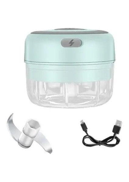 Yeşil 100 ml 100/250 ml Elektrikli Mini Yiyecek Parçalayıcı Şarj Edilebilir Küçük Mutfak Robotu Sarımsak Püresi Soğan Ot Sebze Zencefil Meyve Blender (Yurt Dışından)