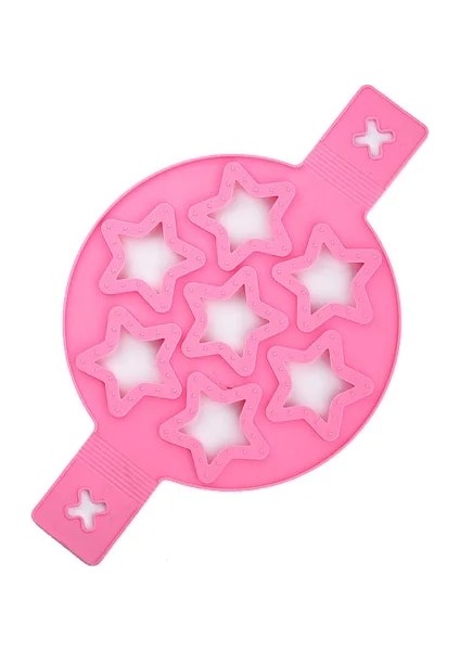 Pembe Yıldız 7 Delik Yumurta Gözleme Halkası Gözleme Yapımcısı Yapışmaz Pişirme Aracı Yapışmaz Silikon Kalıp Gözleme Pişirme Mutfak Pişirme Aksesuarları (Yurt Dışından)