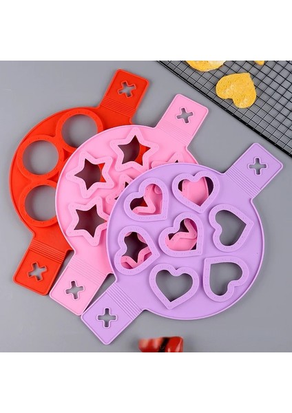 Pembe Yıldız 7 Delik Yumurta Gözleme Halkası Gözleme Yapımcısı Yapışmaz Pişirme Aracı Yapışmaz Silikon Kalıp Gözleme Pişirme Mutfak Pişirme Aksesuarları (Yurt Dışından)