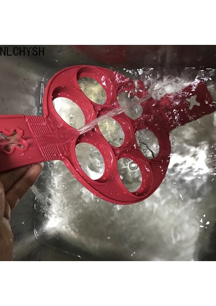Pembe Yıldız 7 Delik Yumurta Gözleme Halkası Gözleme Yapımcısı Yapışmaz Pişirme Aracı Yapışmaz Silikon Kalıp Gözleme Pişirme Mutfak Pişirme Aksesuarları (Yurt Dışından)