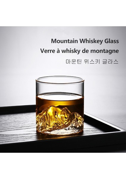 170ML-B 170ML Japonya 3D Dağ Viski Bardağı Buzul Eski Moda Viski Kaya Bardakları Kokteyl Cam Votka Bardağı Şarap Bira Bardağı Bar Için (Yurt Dışından)