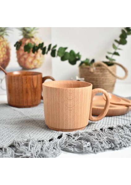 Fincan Bir Ahşap Kahvaltı Kupa Kaşık ve Tabak Kayın Ahşap Öğleden Sonra Çay Süt Kahve Fincanı Ev Ofis Için Saplı Ahşap Plaka Coaster (Yurt Dışından) fiyatları