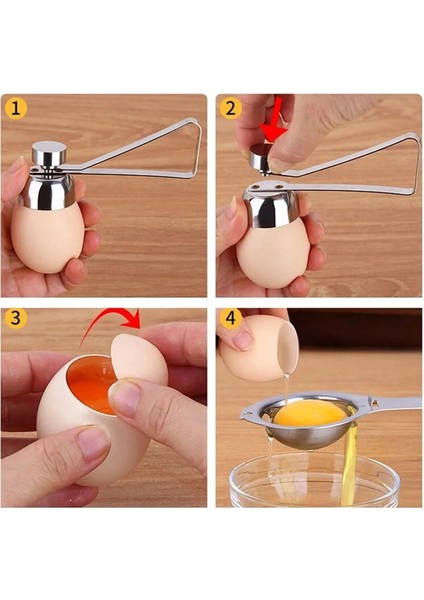 Yumurta Açacağı 2 Yaratıcı Mutfak Aletleri Paslanmaz Çelik Metal Kabuk Açıcı Çırpma Buğulanmış Yumurta Rafı Sevimli Yumurtalık Ayırıcı Açık Mutfak Aksesuarları (Yurt Dışından) fırsatları