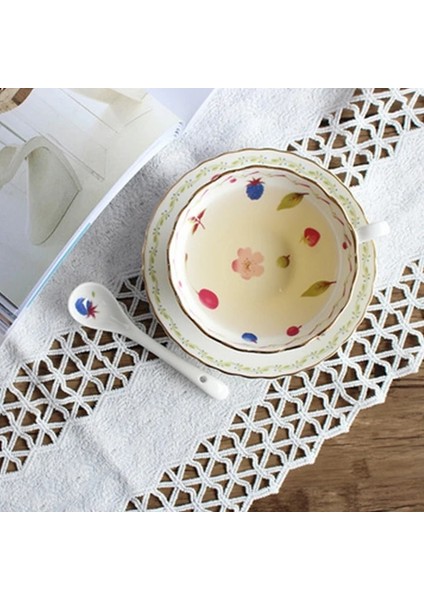 Stil E 160ML Seramik Kahve Fincanı Seti Avrupa Tarzı Kemik Çini Siyah Çay Bardağı Tabağı Küçük Lüks Ev Bayanlar Öğleden Sonra Çay Bardağı Çiçek Çay Seti (Yurt Dışından)