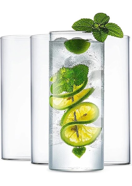 Clear 4pcs 350ML Içme Bardakları, 4'lü Ince Highball Bardak Seti, Su, Meyve Suyu, Bira, Içecekler ve Kokteyller Için Şeffaf Uzun Cam Bardaklar (Yurt Dışından)