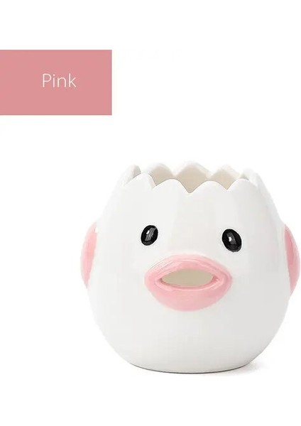 Pembe Yaratıcı Karikatür Tavuk Yumurta Sarısı Beyaz Ayırıcı Seramik Seramik Karikatür Civciv Yumurta Ayırıcı Yemek Pişirme Mutfak Gadget (Yurt Dışından)