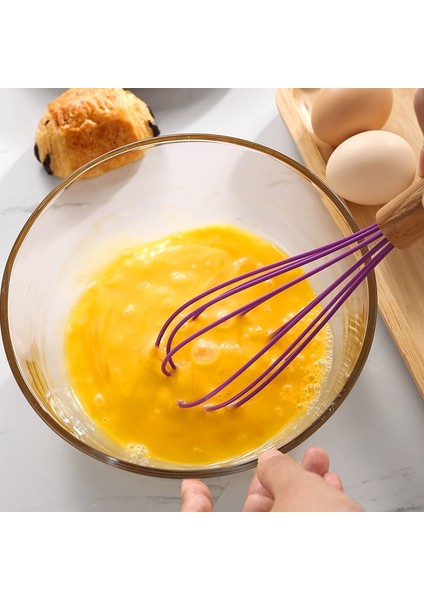 Siyah Silikon Yumurta Çırpıcı Çırpma Ahşap Saplı Mutfak El Yumurta Çırpıcı Alet Mutfak Gereçleri Pişirme Aksesuarları (Yurt Dışından) modelleri