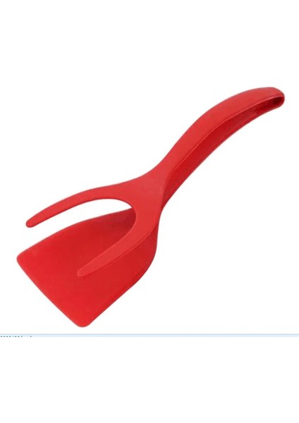Kırmızı Silikon Çok Fonksiyonlu 2 In 1 Yapışmaz Kızarmış Yumurta Çeviriciler Yumurta Spatula Pizza Biftek Çevirme Kürek Kızartma Mutfak Gereçleri (Yurt Dışından)